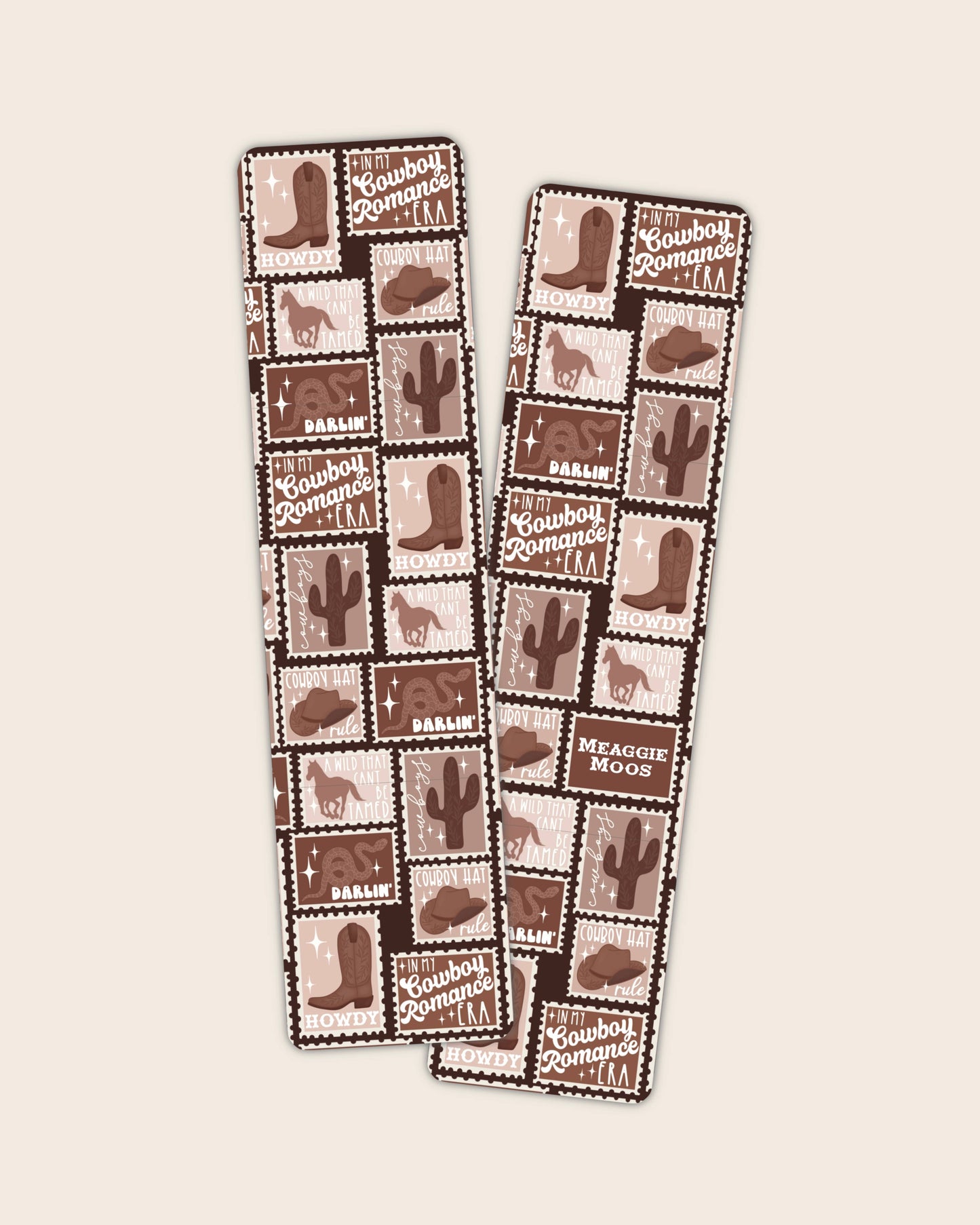 Cowboy Romance Reader Stamps 2x8 Bookmark | Glossy