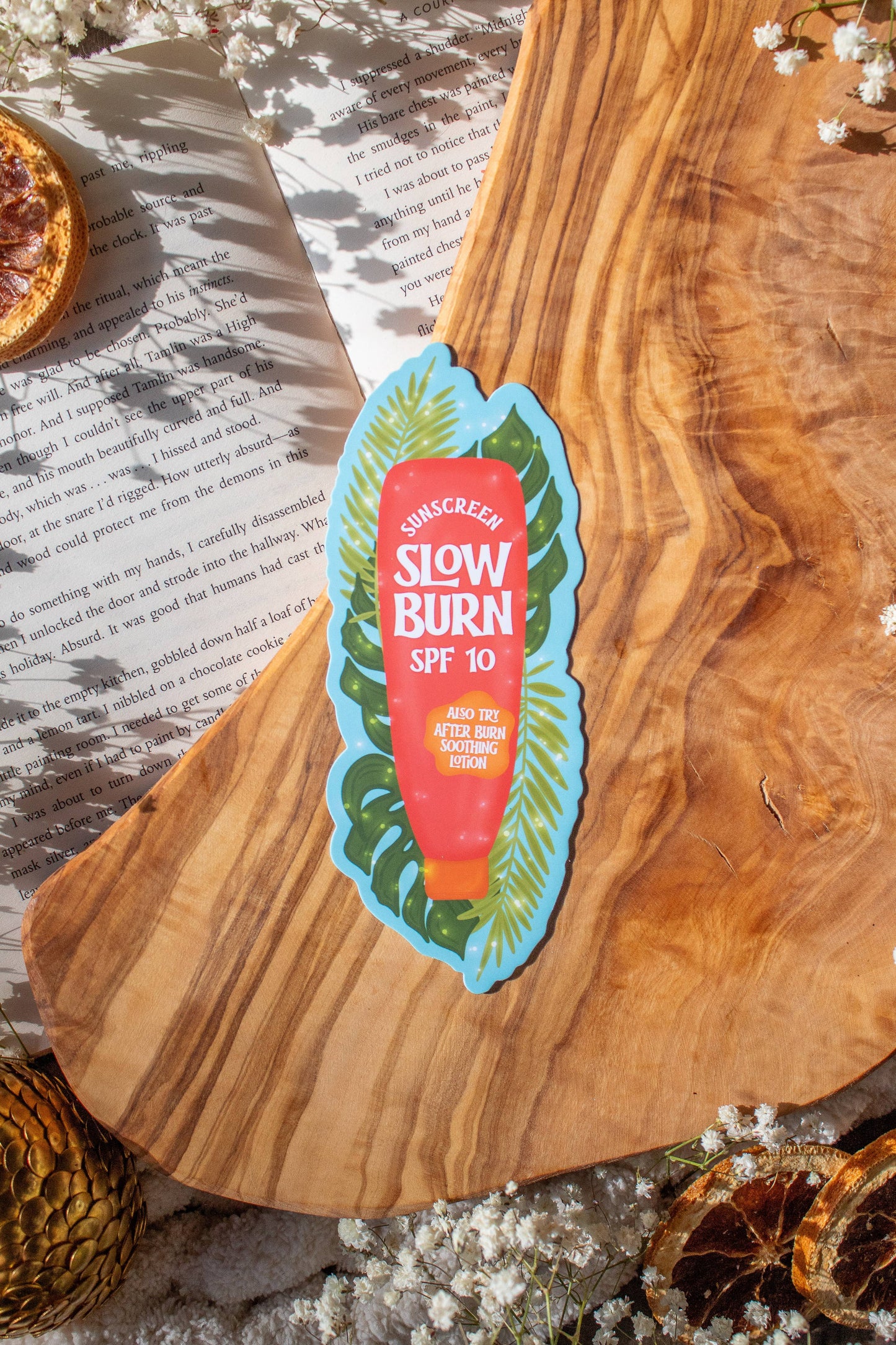 Meaggie Moos - Romance Trope Slow Burn Sunscreen Die-Cut Bookmark