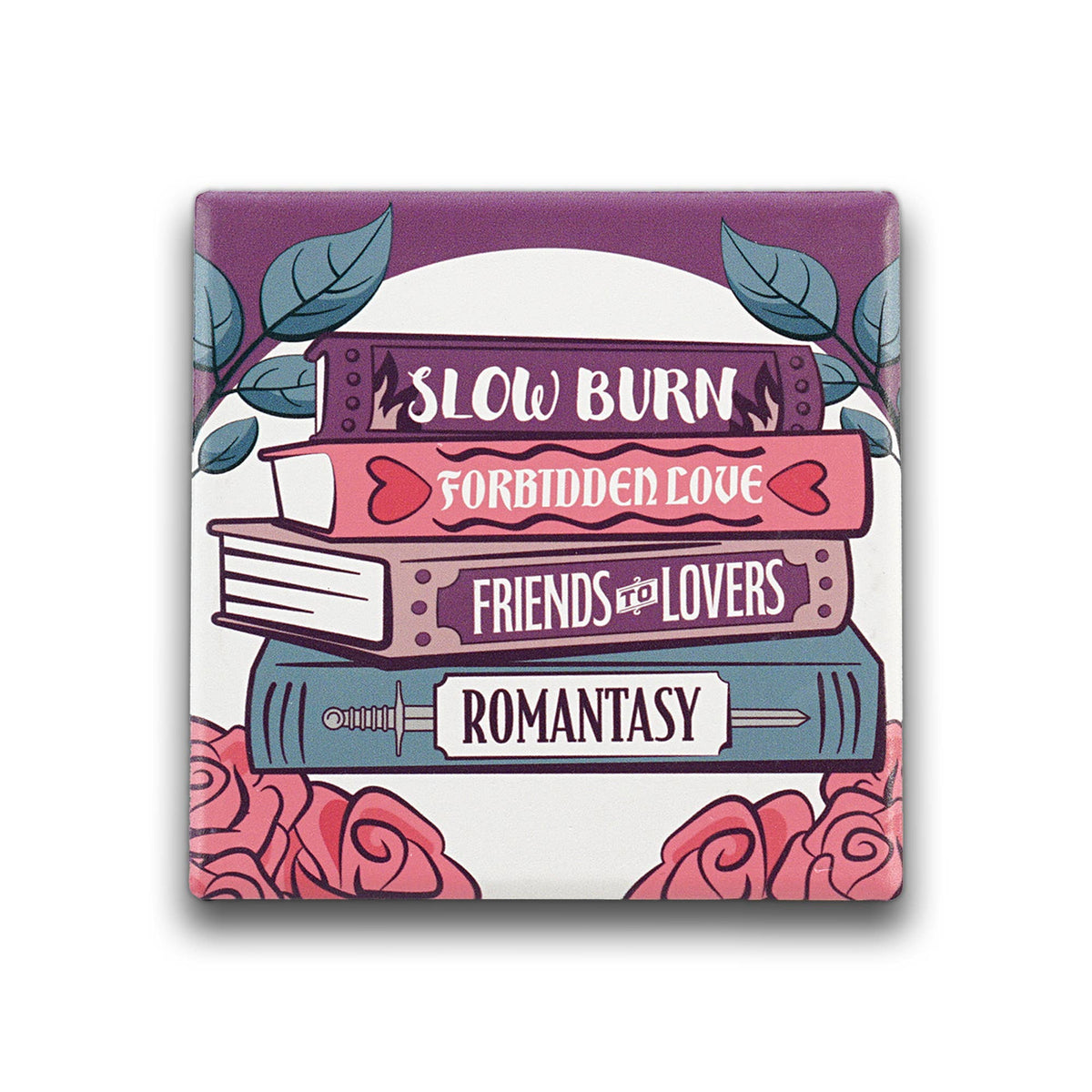 Half Moon Bay By Design - Romantasy Ceramic Coaster - Romance Tropes