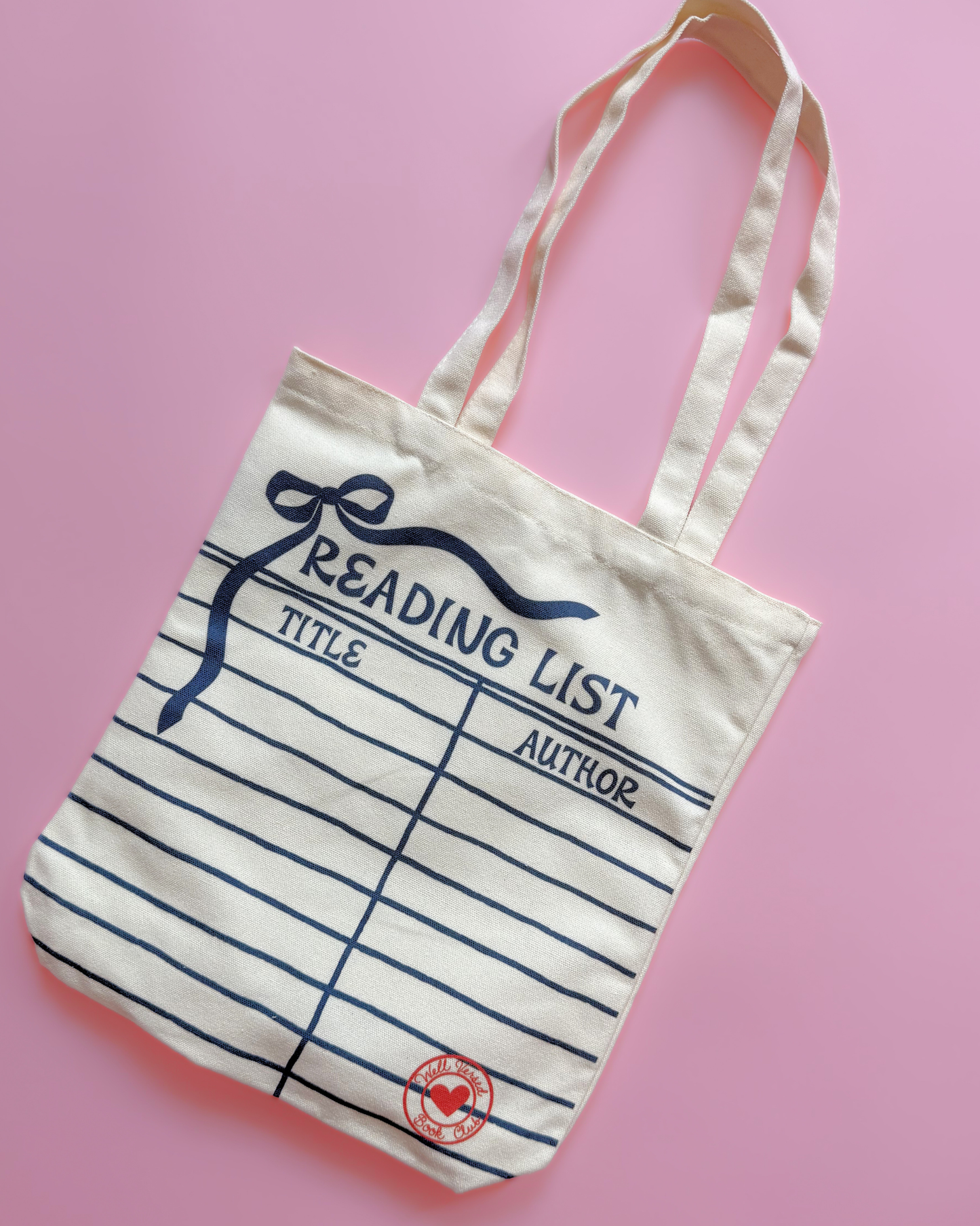 Well Versed Goods - Bookish Canvas Totes | Reading List | Library Card