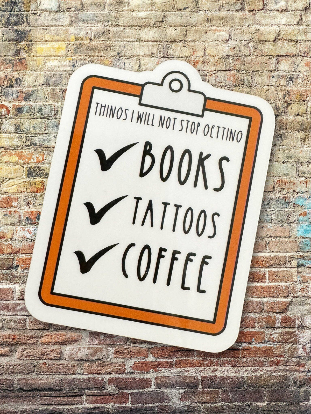 Sprinkles Studios - Books Tattoos Coffee Vinyl Sticker