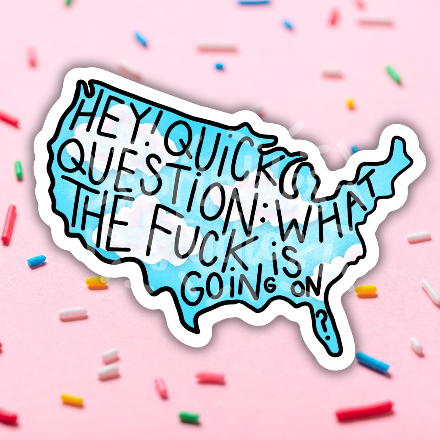 WTF Is Going On America Vinyl Sticker