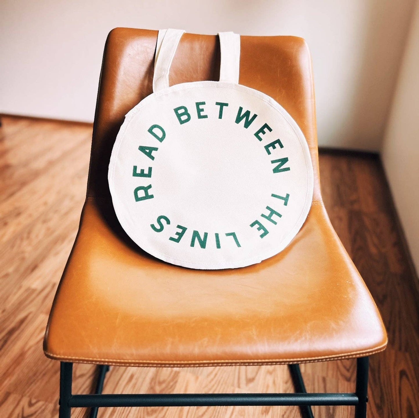 Read Between the Lines Circle Tote, Totes, Canvas, Book bag