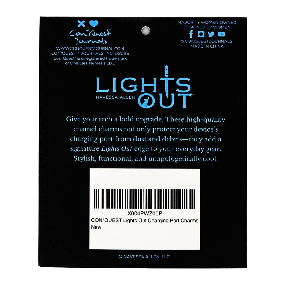 ConQuest Journals - Lights Out Dust Plug Charms (3-Pack)