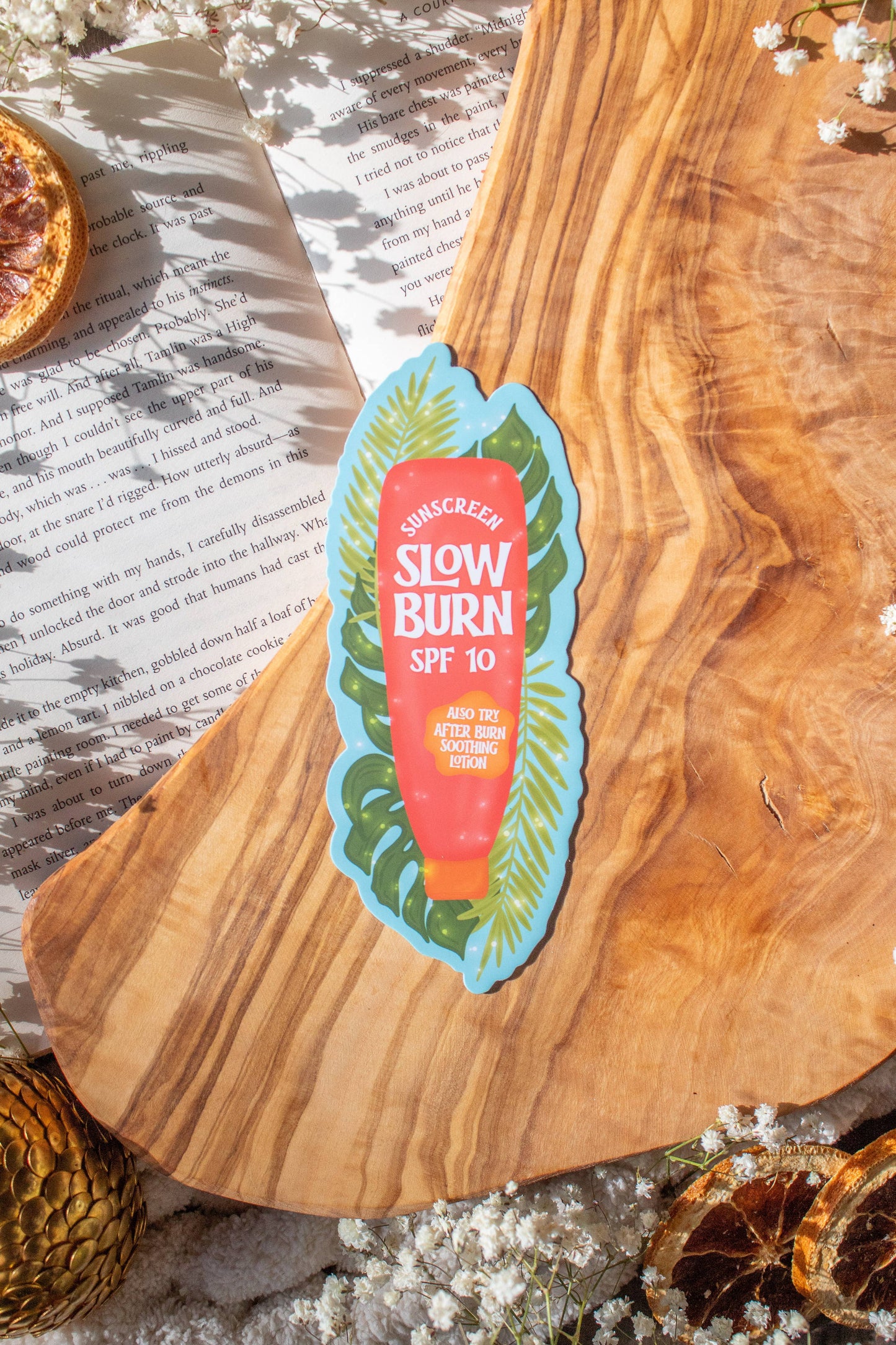 Meaggie Moos - Romance Trope Slow Burn Sunscreen Die-Cut Bookmark