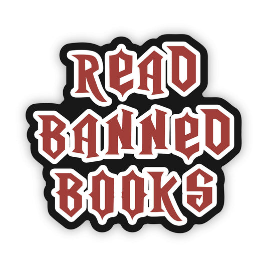 Meaggie Moos - Read Banned Books Rock and Roll Waterproof Vinyl Sticker