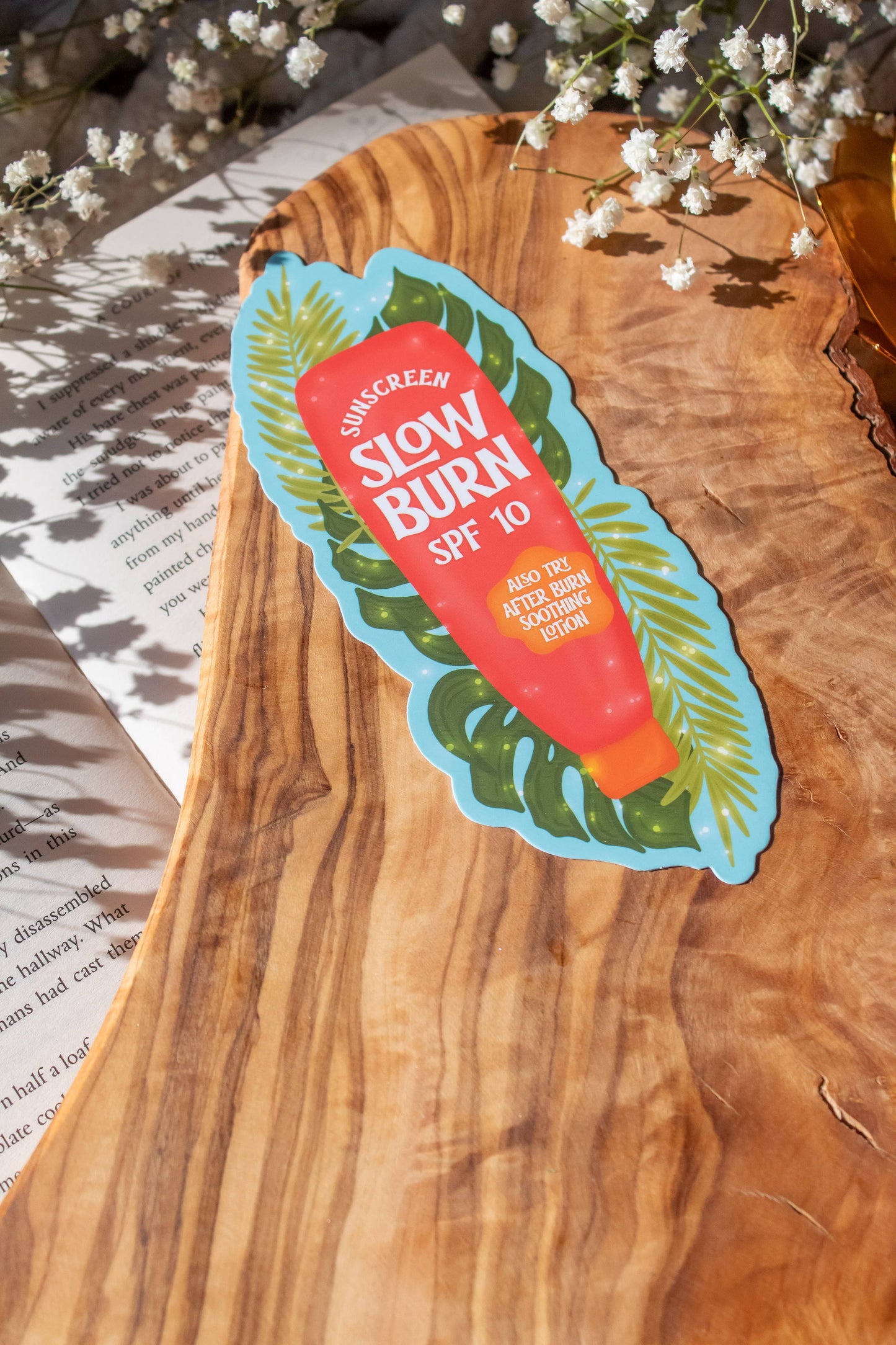 Meaggie Moos - Romance Trope Slow Burn Sunscreen Die-Cut Bookmark