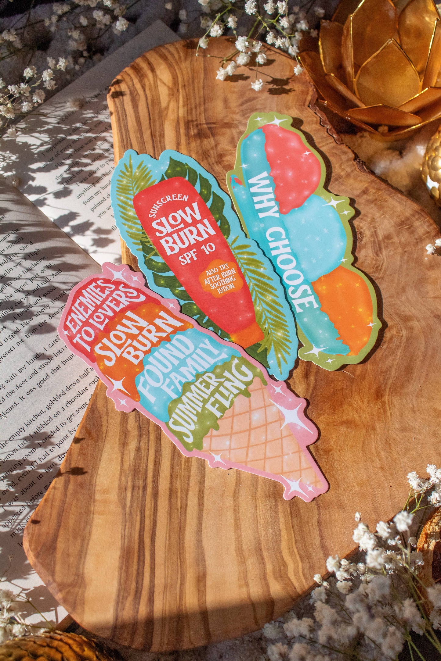 Meaggie Moos - Romance Trope Slow Burn Sunscreen Die-Cut Bookmark
