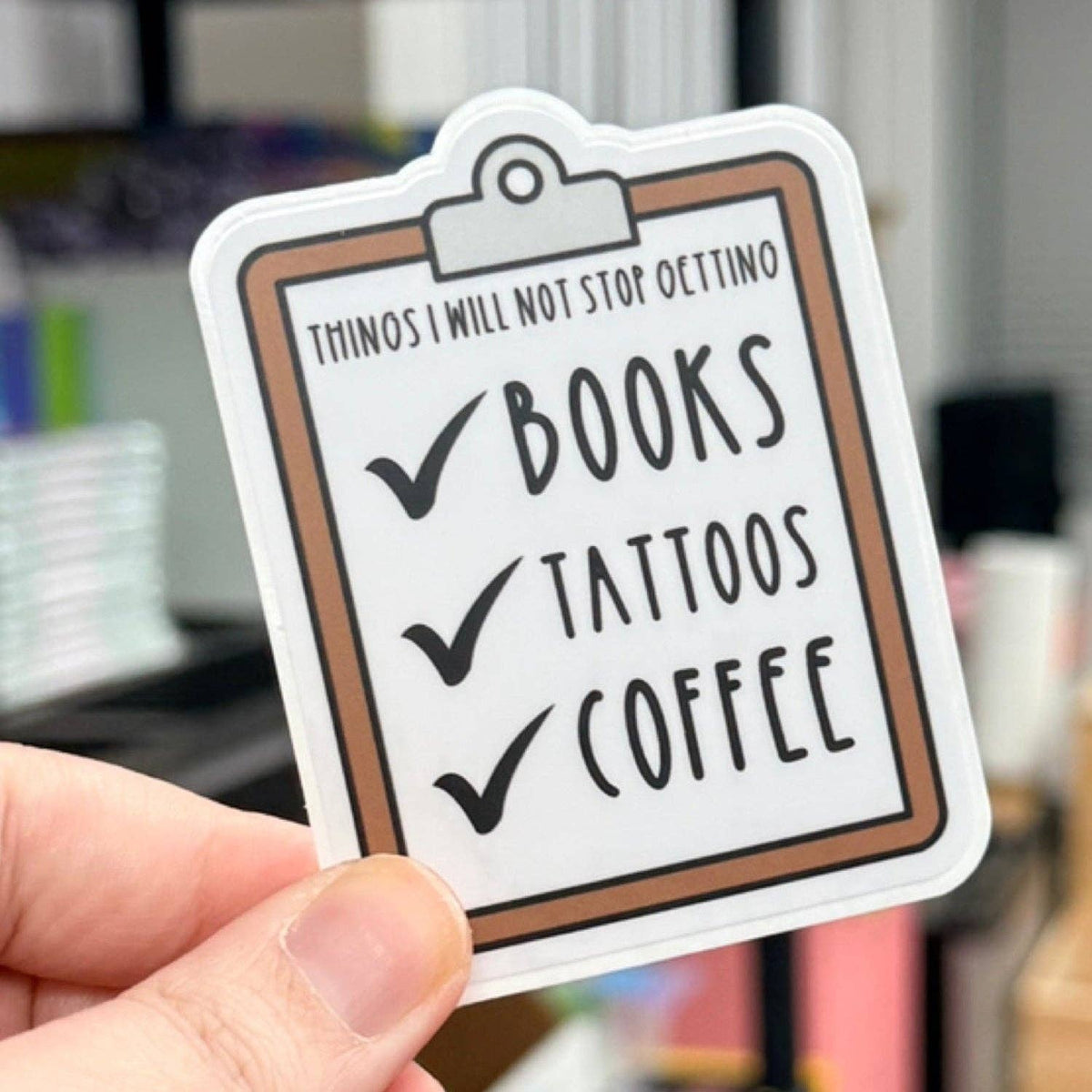 Sprinkles Studios - Books Tattoos Coffee Vinyl Sticker