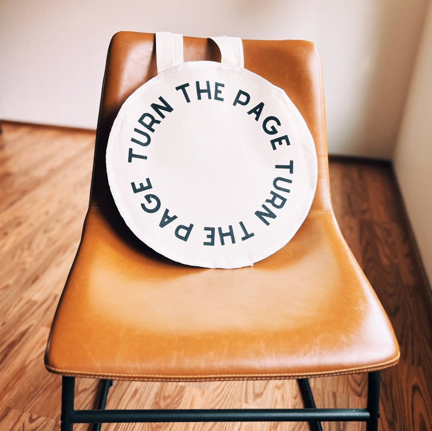 The Storyline Styles - Turn the Page Circle Tote, Canvas Tote Bag