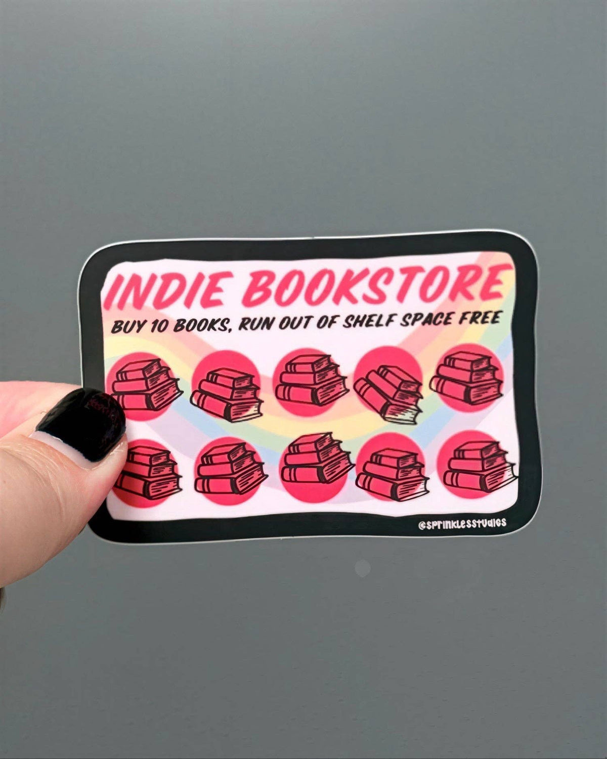 Sprinkles Studios - Indie Bookstore Punch Card Vinyl Sticker