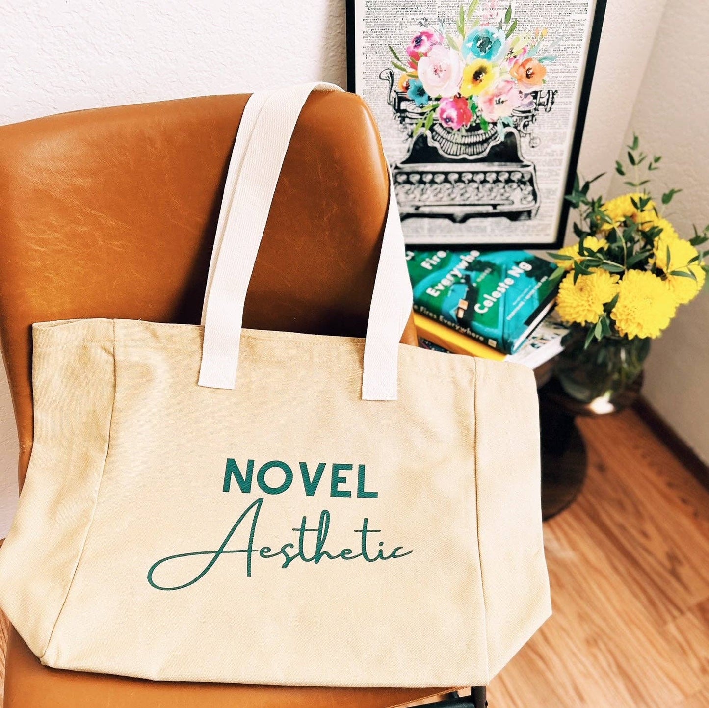 Book Tote Bag - Novel Aesthetic, Totes,100% Cotton, Canvas