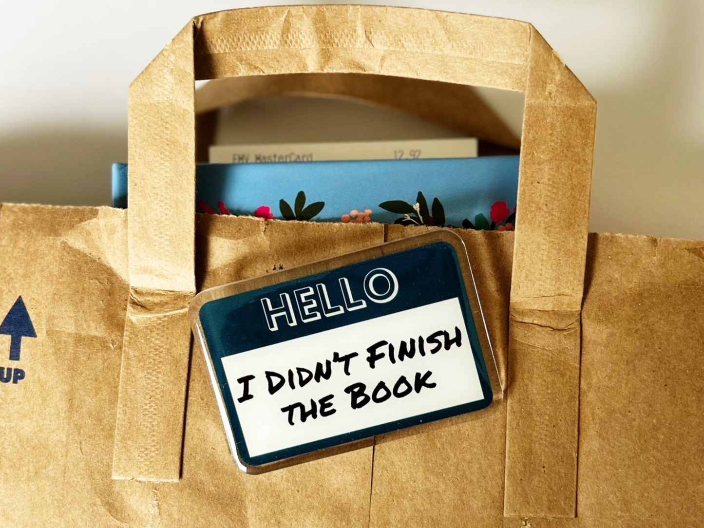Book Club Name Tag Acrylic Name Tag, Gift for Book Lovers an