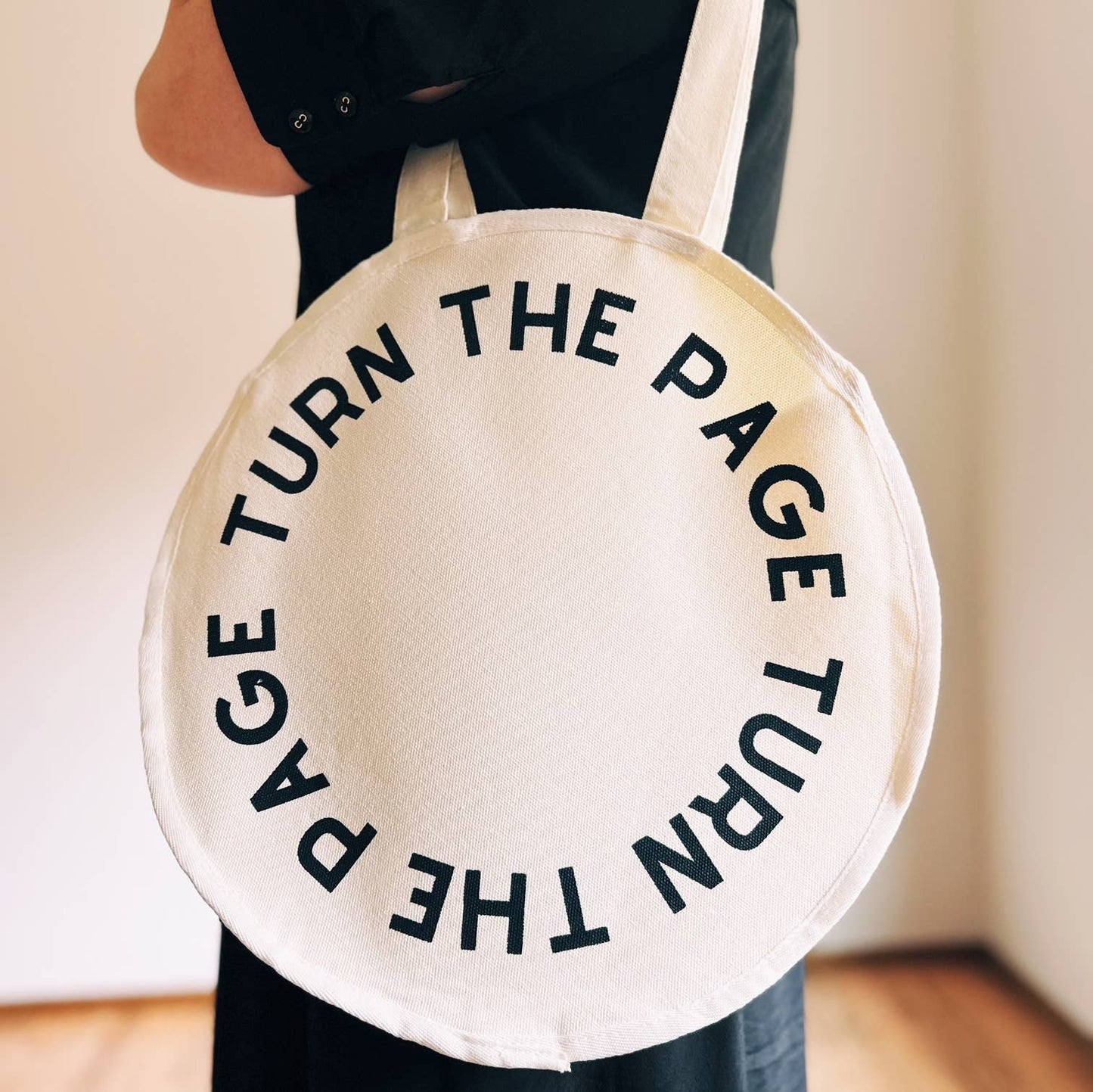 The Storyline Styles - Turn the Page Circle Tote, Canvas Tote Bag